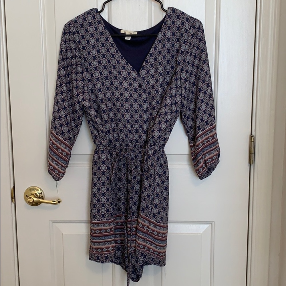 Miami- Navy print Romper